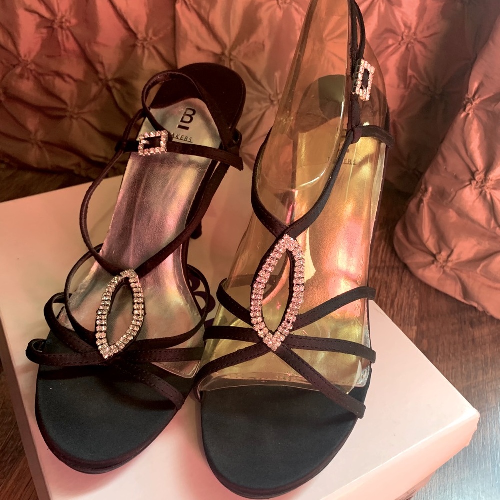 Black Satin dress heels